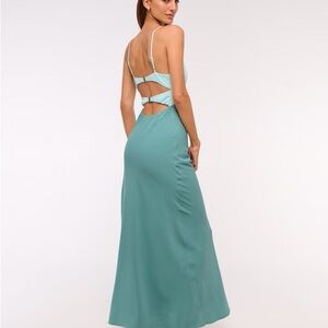 Abercrombie & Fitch Teal Open-Back Maxi Dress